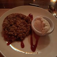 Raspberry and apple crumble with vegan ice cream #Veganuary at Robinson's Bistro in Belfast