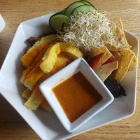 Vegan burrito bowl (with added sprouts and cucumber) at The Corner Beet in Denver