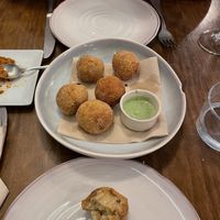 Croquetas de tomate seco y parmesano at La Encomienda in Madrid