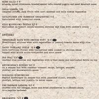 Menu at La Encomienda in Madrid