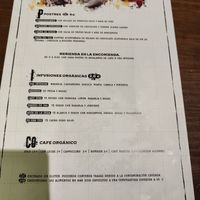 Carta de postres at La Encomienda in Madrid