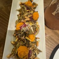 Raw food dish  at La Encomienda in Madrid