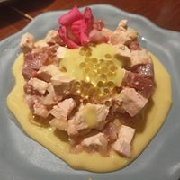 Tofu and "tuna" tartar at La Encomienda in Madrid