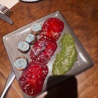 beetroot ravioli (meh) at La Encomienda in Madrid