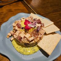Tuna tartar (amazing!) at La Encomienda in Madrid