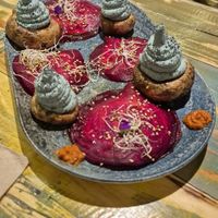 Raviolis de remolacha at La Encomienda in Madrid