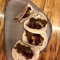 mole beet seitan tacos at La Encomienda in Madrid