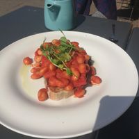Beans on toast at Waterloo Tea in Cardiff