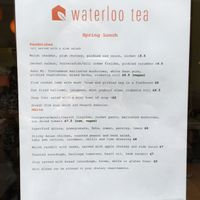 lunch menu  at Waterloo Tea in Cardiff
