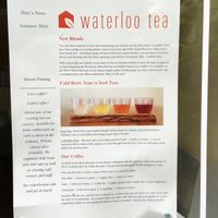 drinks menu at Waterloo Tea in Cardiff