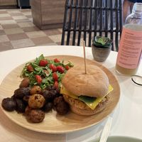 Lentil burger  at Manna Life Food in Miami