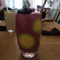 Tahini blueberries avocado smoothie at Manna Manna in Brasov