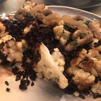 The « gratin » of cauliflower. It was good but plain and dry. No vegan cheese. It ‘mentioned it was made with coconut cream but we didn’t taste it. The mushrooms added some at Manna Manna in Brasov