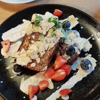 Banana bread with red fruit 🖤 at Club Vers in The Hague