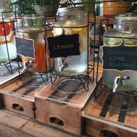 Assorted water (free) at Mr. Farmer - Omotesando in Tokyo