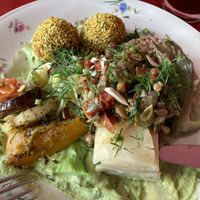 The already-touched menu of the day. (Couldn’t wait 😋)  at Les 4 Jeudis in Brussels