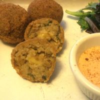 V Boudin Balls! at Bayou Vegan Cafe in Thibodaux