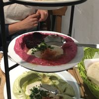 Hummus classic - beetroots - avocado at Hummus & Friends in Berlin