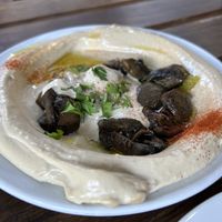 Hummus with mushrooms  at Hummus & Friends in Berlin