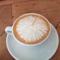 coffee with soy milk at Hummus & Friends in Berlin