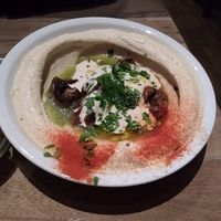 hummus with mushrooms at Hummus & Friends in Berlin