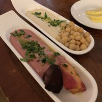 Beet and chickpea hummus at Hummus & Friends in Berlin