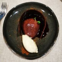 Pear cooked in wine at Le Bistrot des Belles Caves in Tours