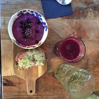breakfast set with beetroot juice at Oh my Goodness in Helsinki