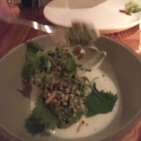 Avocado with turnip purée and seeds at Nix in New York City