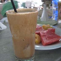 Frappe with Almond milk at Distrato Cafe in Paros