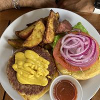 Impossible burger at Holi Vegan Kitchen in North Miami Beach