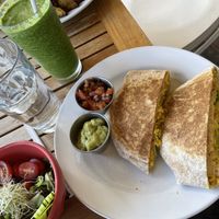 Spicy crunchy wrap & smootjie #3 at Holi Vegan Kitchen in North Miami Beach