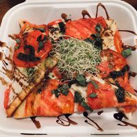 Caprese pizzeta at Holi Vegan Kitchen in North Miami Beach