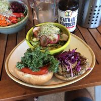 Coast’n reef burger at Holi Vegan Kitchen in North Miami Beach
