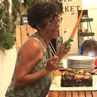 Nov 2016 chocolate birthday cake for all my friends  at Holi Vegan Kitchen in North Miami Beach