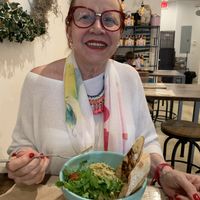 My mon (not vegan) loving it  at Holi Vegan Kitchen in North Miami Beach