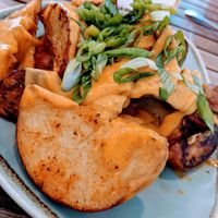 Loaded potatoes  at Holi Vegan Kitchen in North Miami Beach