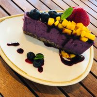 Delish vegan cheesecake  at Holi Vegan Kitchen in North Miami Beach