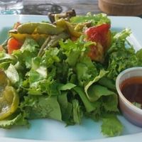 grilled veggie salad at Umbrellas Beach Bar in St Georges