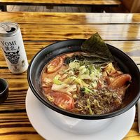 Vegan Shoyu red with sake!   at Kinboshi Ramen in Portland