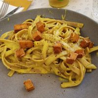 Carbonara veg at Black Sheep Raw • Vegan Lab & Bistrot in Trento