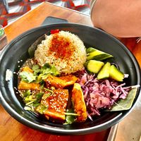 Spicy Asian Vegan Donburi Rice Bowl £13  at Eat Me in Scarborough