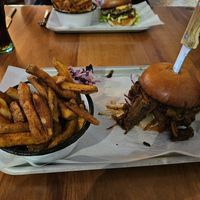 Jan 2025 special - bag aubergine and black bean burger, Eat Me Chips! at Eat Me in Scarborough