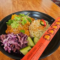 Satay tofu donburi at Eat Me in Scarborough