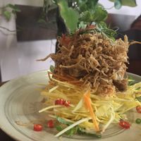Green mango and tempeh salad
I don't remember what the actual name is on the menu but it had green mango, tempeh, pink cabbage and carrots at Pi Vegetarian Bistro in Ho Chi Minh City