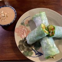Summer rolls with the best peanut sauce  at Pi Vegetarian Bistro in Ho Chi Minh City