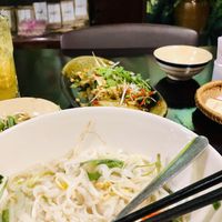 Vegan pho & eggplant salad  at Pi Vegetarian Bistro in Ho Chi Minh City