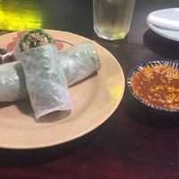 Veggie spring rolls and tamarind sauce 90k at Pi Vegetarian Bistro in Ho Chi Minh City