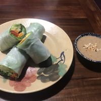 Summer rolls with peanut sauce  at Pi Vegetarian Bistro in Ho Chi Minh City
