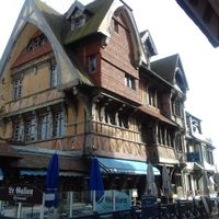 outside, very old and beautiful at La Salamandre in Etretat